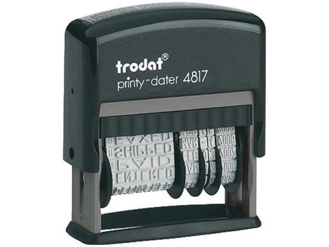Trodat 4817 Date Stamp with 12 Changeable Messages – Blue