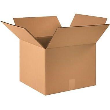 Corrugated Kraft Board Storage Box, 45cm x 45cm x 23cm, Flat Packed