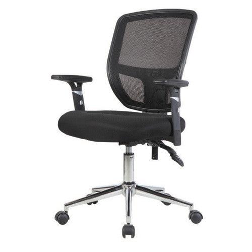 Pilot Chrome Base Chair, Mesh Back and Upholstered Seat