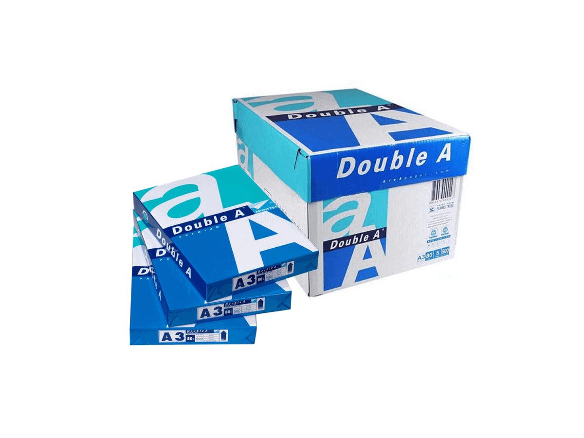 Double A Premium Photocopy Paper, A3 Size, 80 gsm, 5 Reams – Box