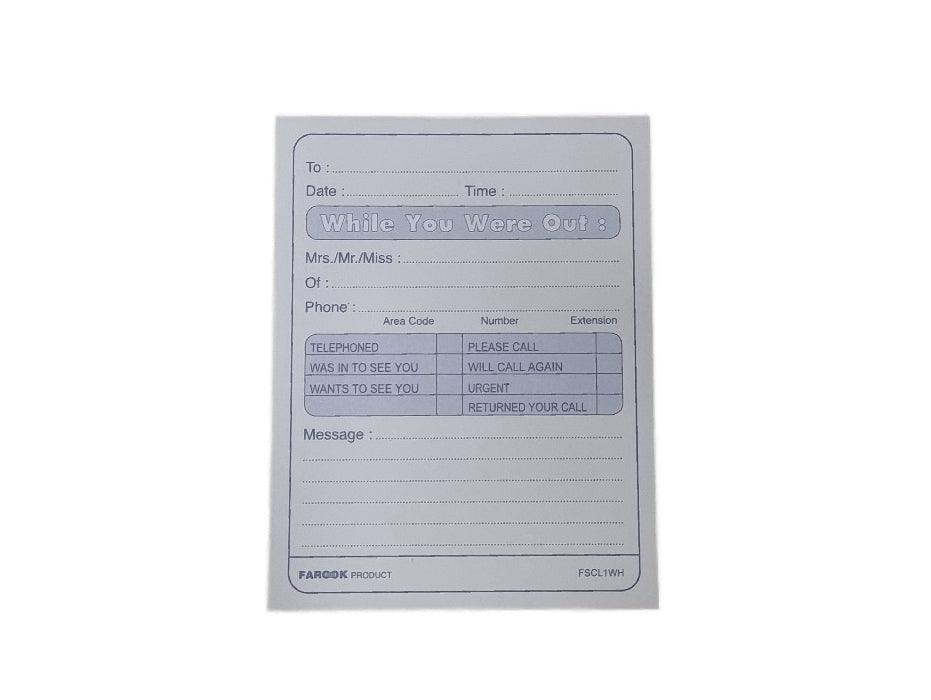 Message Pad ” While You Were Out “