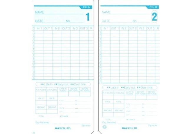 Max ER-M Time Card, 100-pack