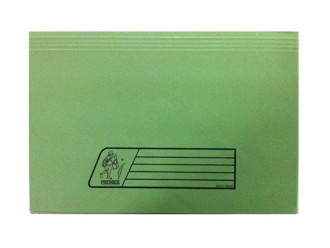 Premier Document Wallet Full Flap, 285gsm, F/S, 5/pack, Green