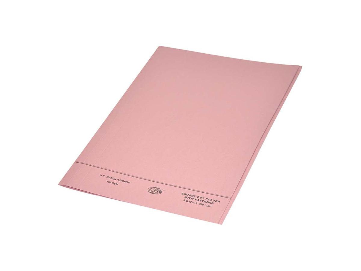 Square Cut Folder FS With Fastener, Pink