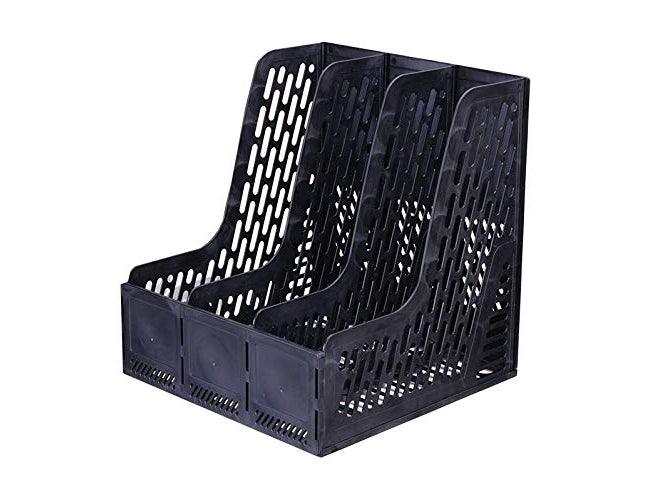 Deli E9845 Plastic Magazine Holder, Black