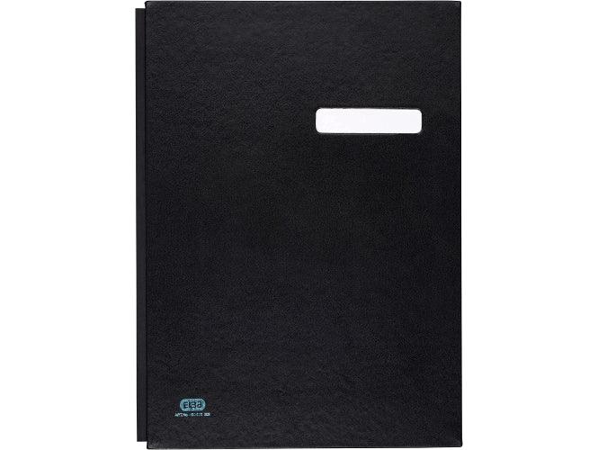 Elba 41403 Signature Book, 20 Compartments, PVC Cover, Black