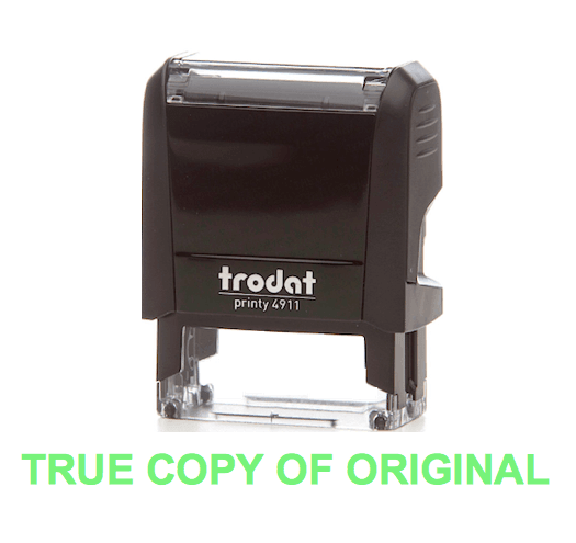 Trodat Printy 4911 Stamp “TRUE COPY OF ORIGINAL” – Green