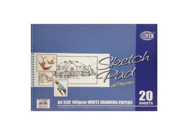 Sketch Pad, Side Spiral, A4, 100gsm, Perforated Pages