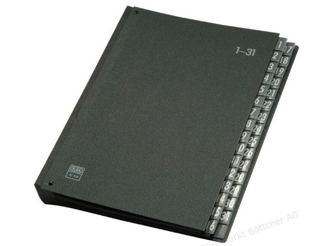 Elba 42418 Signature Book, 32 Dividers, A4, Fiberboard, [1 – 31], Black