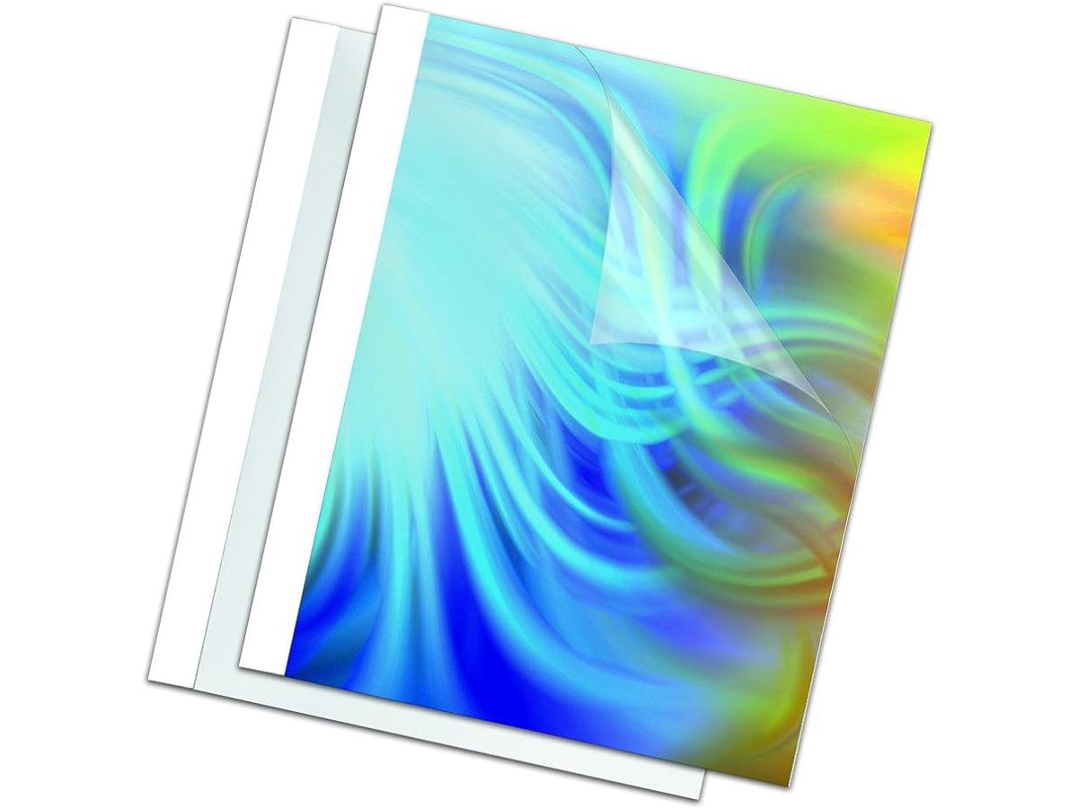 Fellowes Thermal Binding Cover A4, 1.5mm, 100/box, Clear Front Cover, Back and Spine White