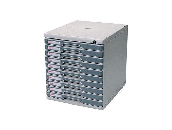 Deli 10-Drawer Cabinet, With Front Lock, Grey & Dark Grey (97710)