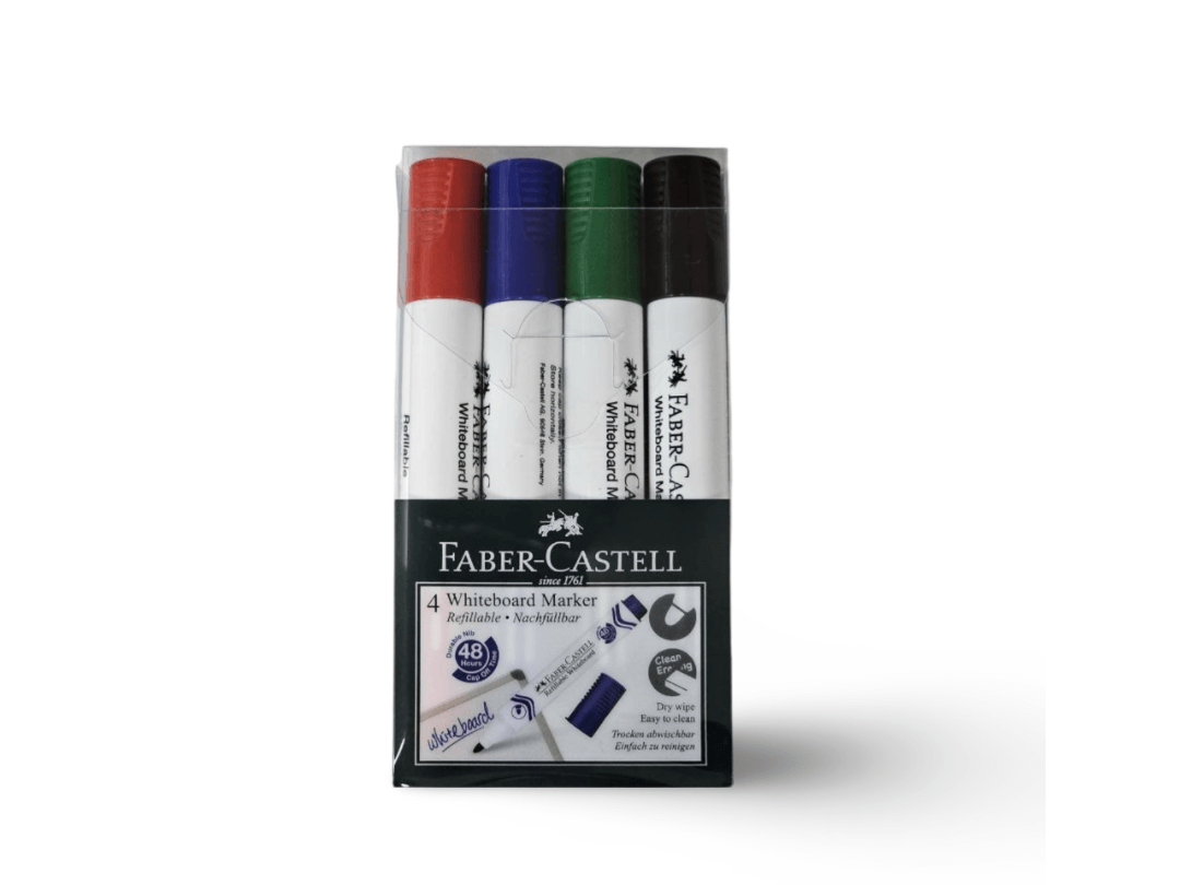 Faber Castell Whiteboard Marker, Bullet Tip, Set 4pcs