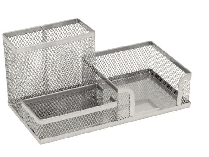 Deluxe Metal Mesh Desktop Organizer, Silver