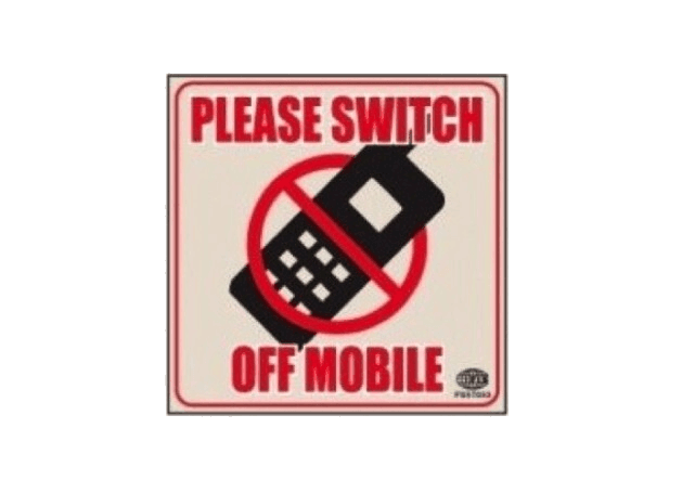 Sticker “PLEASE SWITCH OFF MOBILE” 11x11cm