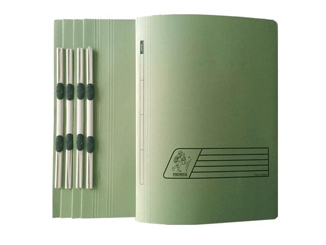 Premier Flat File with Plastic Bar, 5/pack, Green
