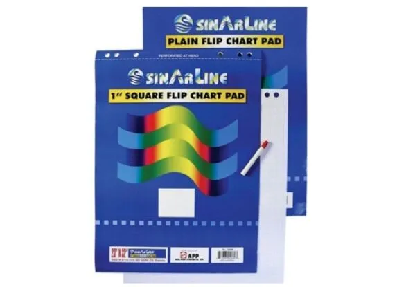 Sinarline Flip Chart Pad, Plain White, 60 x 90 cm, 25 Sheets