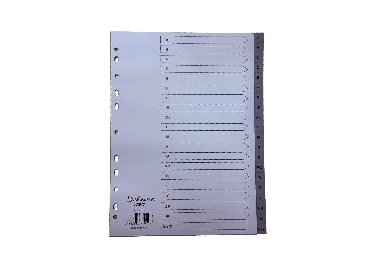 Deluxe Divider Plastic PVC Grey A4 A-Z