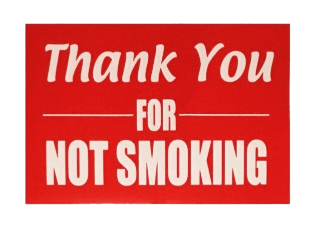 Sticker “Thank You FOR NOT SMOKING” 12x8cm