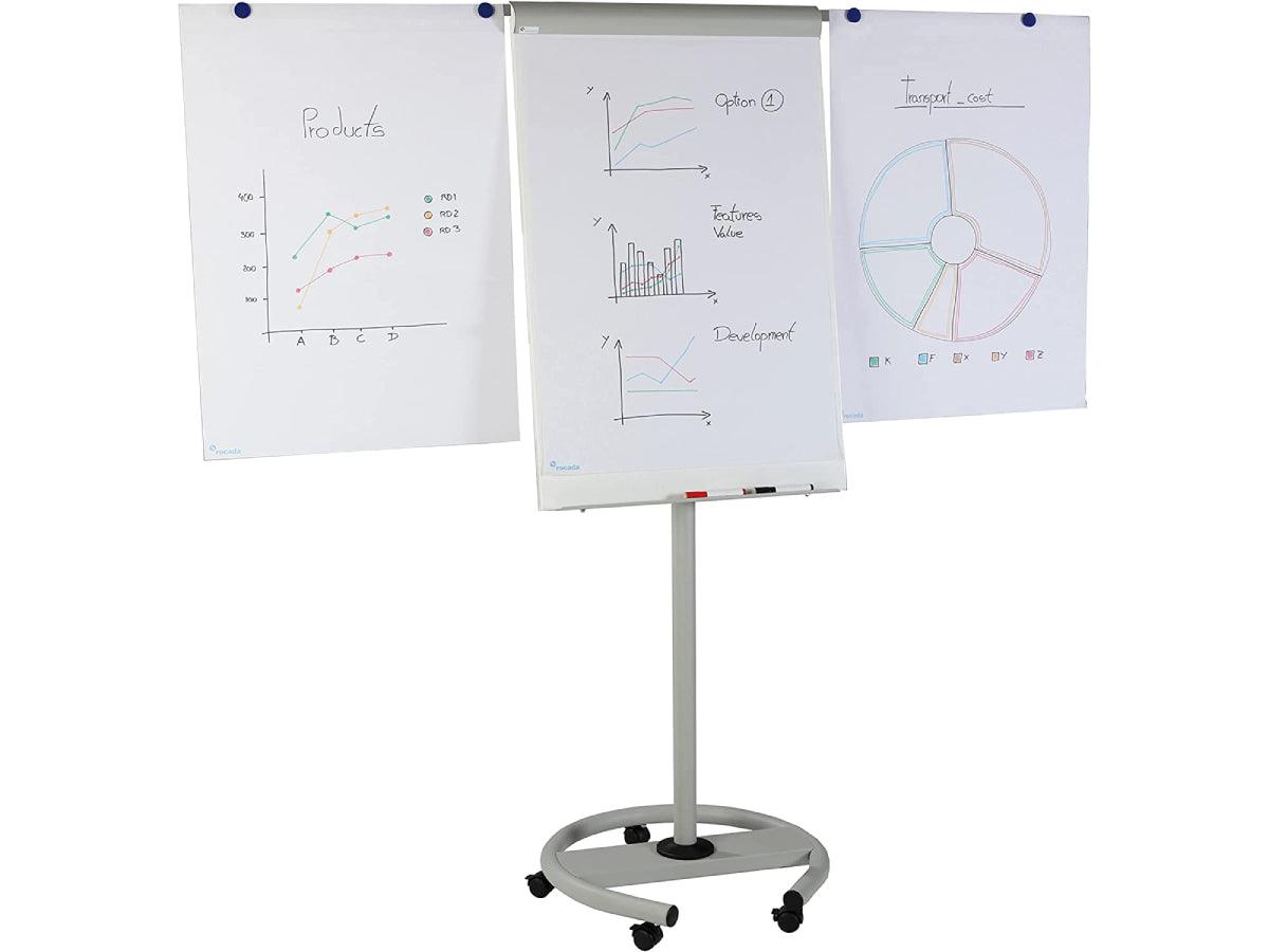 Rocada Mobile Magnetic Flipchart With Height Adjustable & With 2 Arms Model – 617