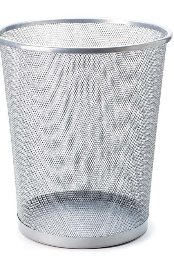 Partner Metal Mesh Waste Bin Round Medium Silver
