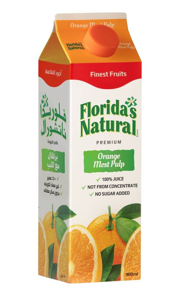 Floridas Natural Pure Orange Juice Most Pulp, 900ml