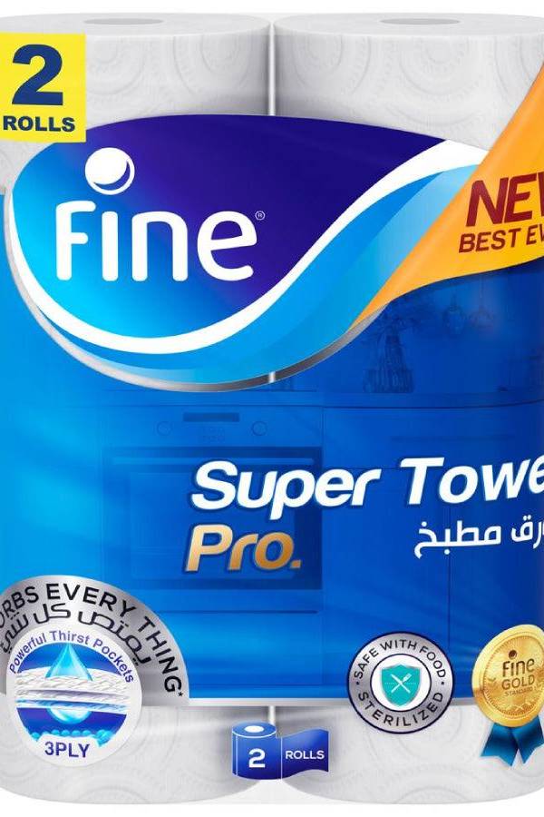 Fine Kitchen Rolls 3 ply 2 Rolls/Pack