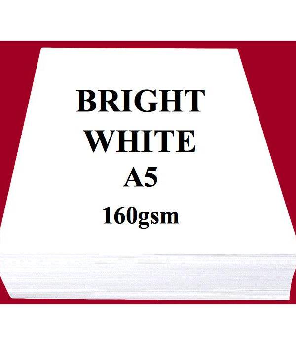 Bright White A5 Size Paper, 160gsm, 500 Sheets/Ream