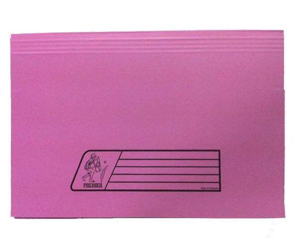 Premier Document Wallet Full Flap, 285gsm, F/S, 5/pack, Pink