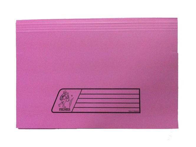 Premier Document Wallet Full Flap, 285gsm, F/S, 5/pack, Pink