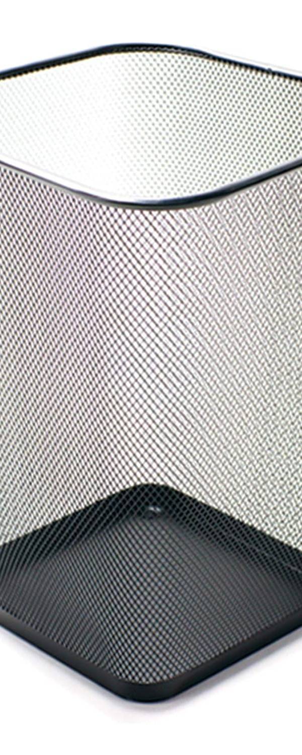 Wire Mesh Waste Basket Square, Black Color, Height 30cm (FSWAB83335)