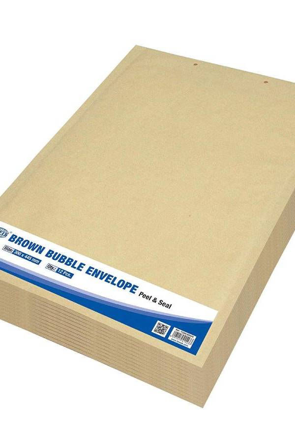 Brown Bubble Envelopes, 300 x 445mm, 12pcs/pack (FSAE300445N)