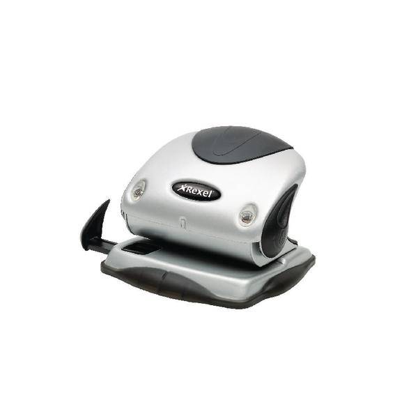 Rexel Precision P215 2 Hole Puncher Black-Silver