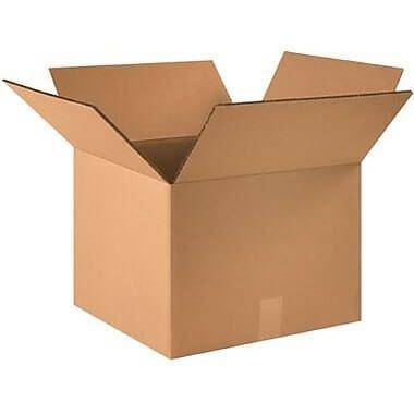 Corrugated Kraft Board Storage Box, 45cm x 45cm x 23cm, Flat Packed