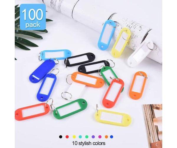 Plastic Key Rings, Assorted Colors, 100pcs/pack