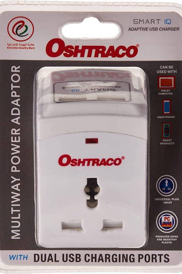 Oshtraco Multiway Power Adaptor with Dual USB Charging Ports