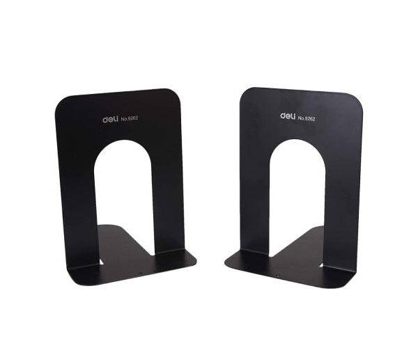 DELI 9262 Metal Book Ends, 7 1/2 inches, 48x31x20cm, 2pcs/set, Black