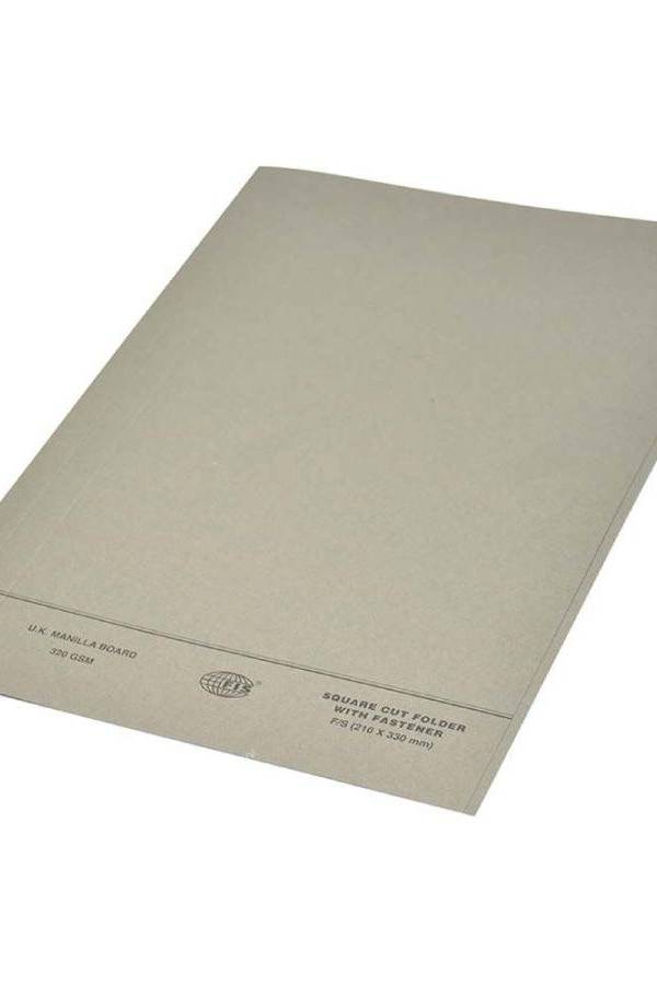 Square Cut Folder FS With Fastener, Grey