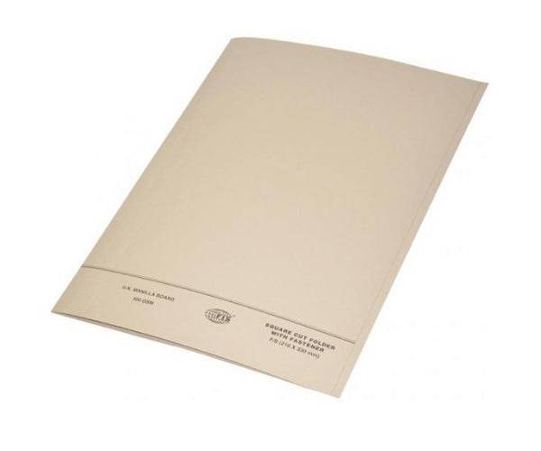 Square Cut Folder FS With Fastener, Buff