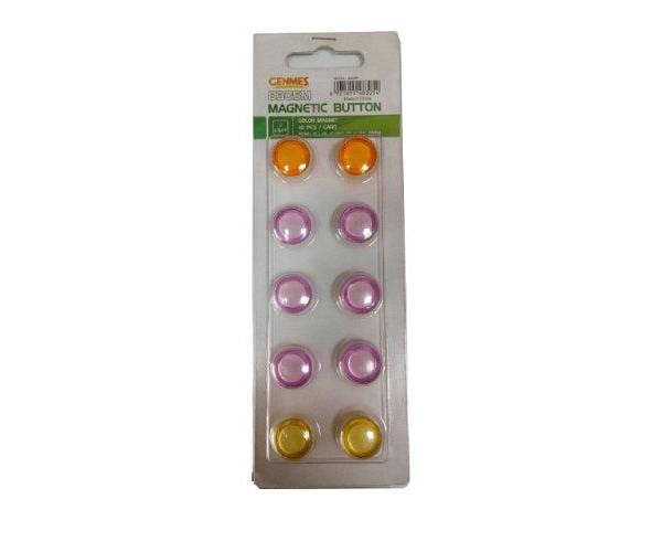 GENMES MAGNETIC BUTTON, 1.5 CM, 10-PACK, ASSORTED COLORS