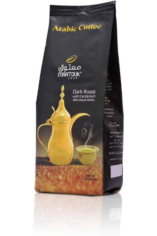 Maatouk Arabic Coffee Dark Roast with Cardamom – 250g