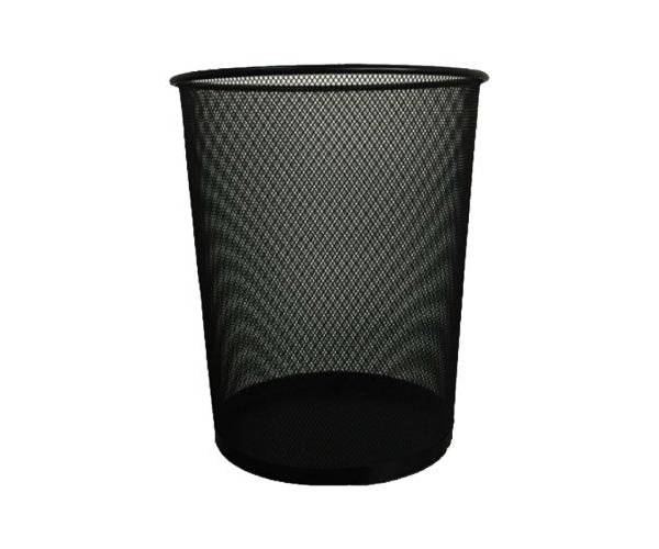 Partner Metal Mesh Waste Bin Round Large Black