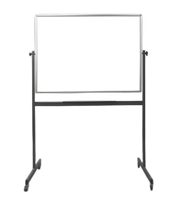 Double Sided Magnetic Whiteboard With Metal Stand & Wheels 1200mm x 1500mm (120cm x 150cm)