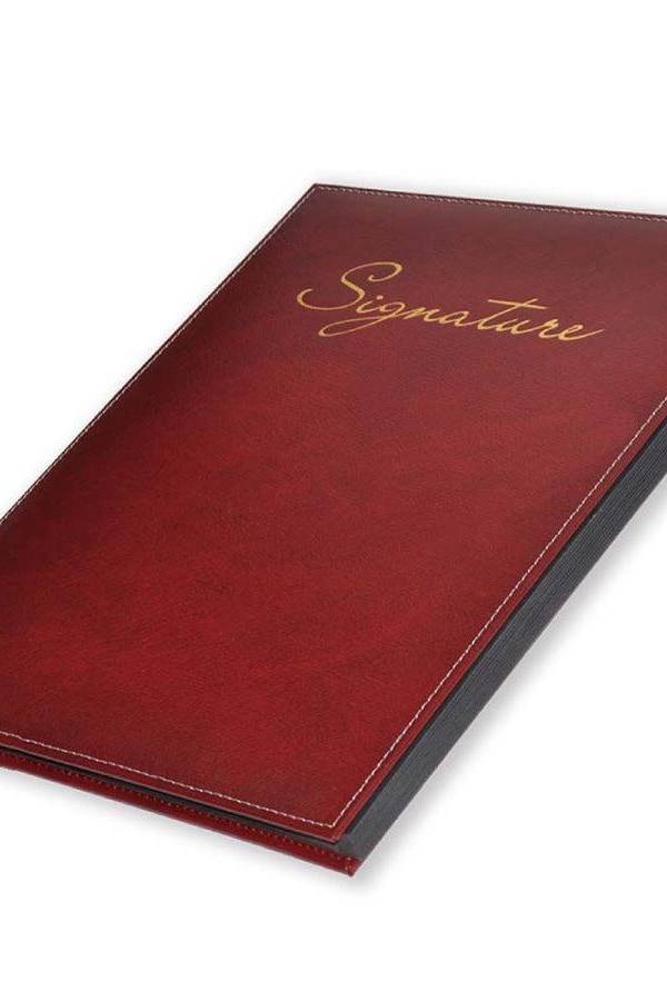 Signature Book 10-Divisions Bonded Leather, Maroon