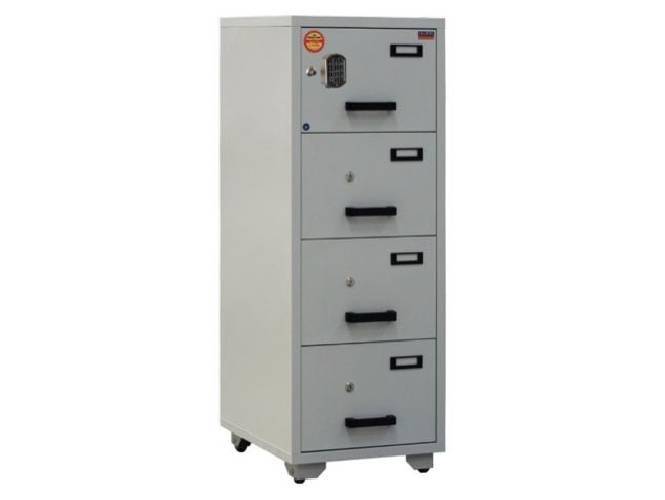Valberg FC 4E-KK Fire Resistant Filing Cabinet, 4 Drawers, Digital & 4 Key Lock