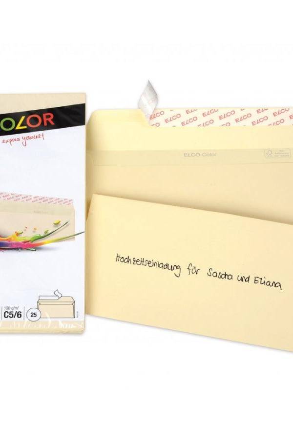 Elco C5/6 Envelope with Adhesive Closure, 100gsm, 25pcs/pack – Cream/Beige