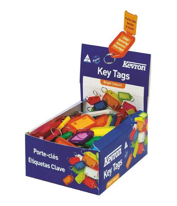 Kevron Plastic Clicktag Key Tag Assorted Colour (Pack of 100) ID5AC100