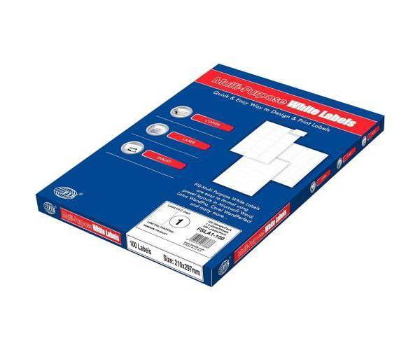 Multi Purpose Labels 210x297mm 100sheets-box (FSLA1-100)