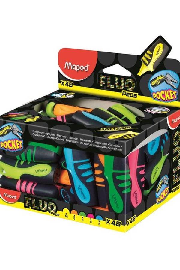 Maped Pocket Soft Highlighter – Assorted Color, (Pack of 48)