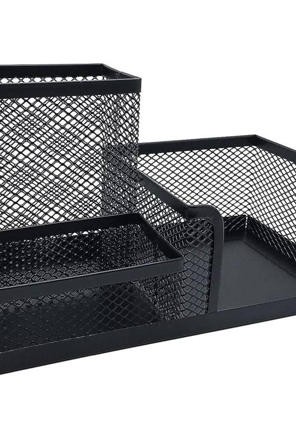Deluxe Metal Mesh Desktop Organizer, Black