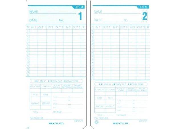 Max ER-M Time Card, 100-pack